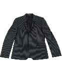ブラックバレット　黒ストライプラペル飾りジャケット