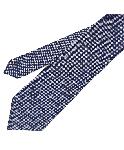ジョルジオアルマーニ　紺とグレーのギザ波柄ネクタイ