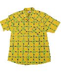 エンコア　黄色カジュアル半袖シャツ